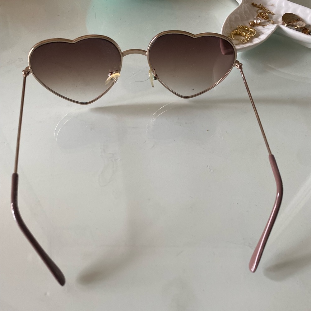 Gold Heart Shaped Sunglasses - Picture 8 of 10